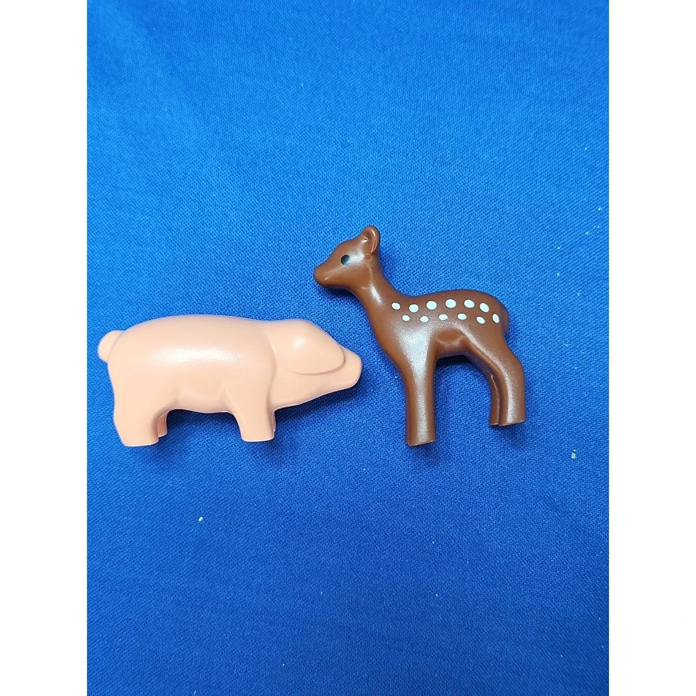 11 Playmobil Lot Animals Dog Cat Cow Bird Goat Pig Chicken Deer Vintage